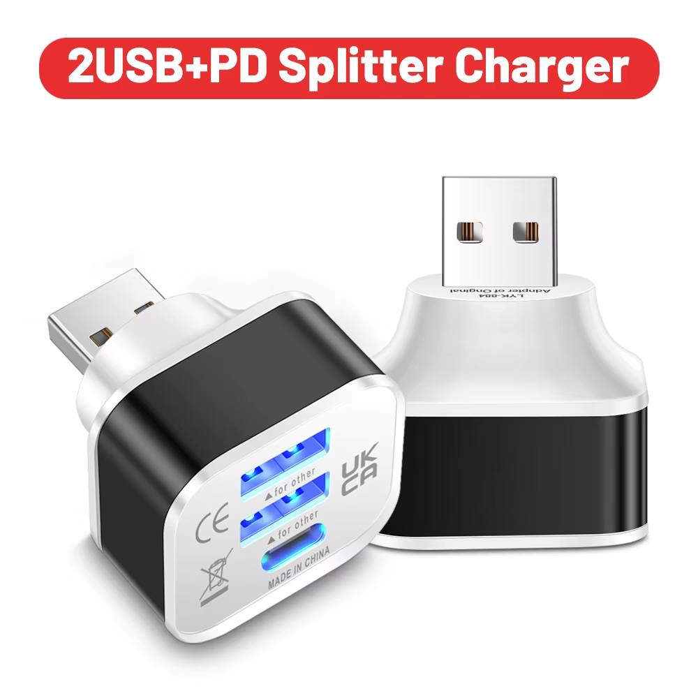 Ipex Connector - 3-Port Baru 2.0 2USB + Pengisi
