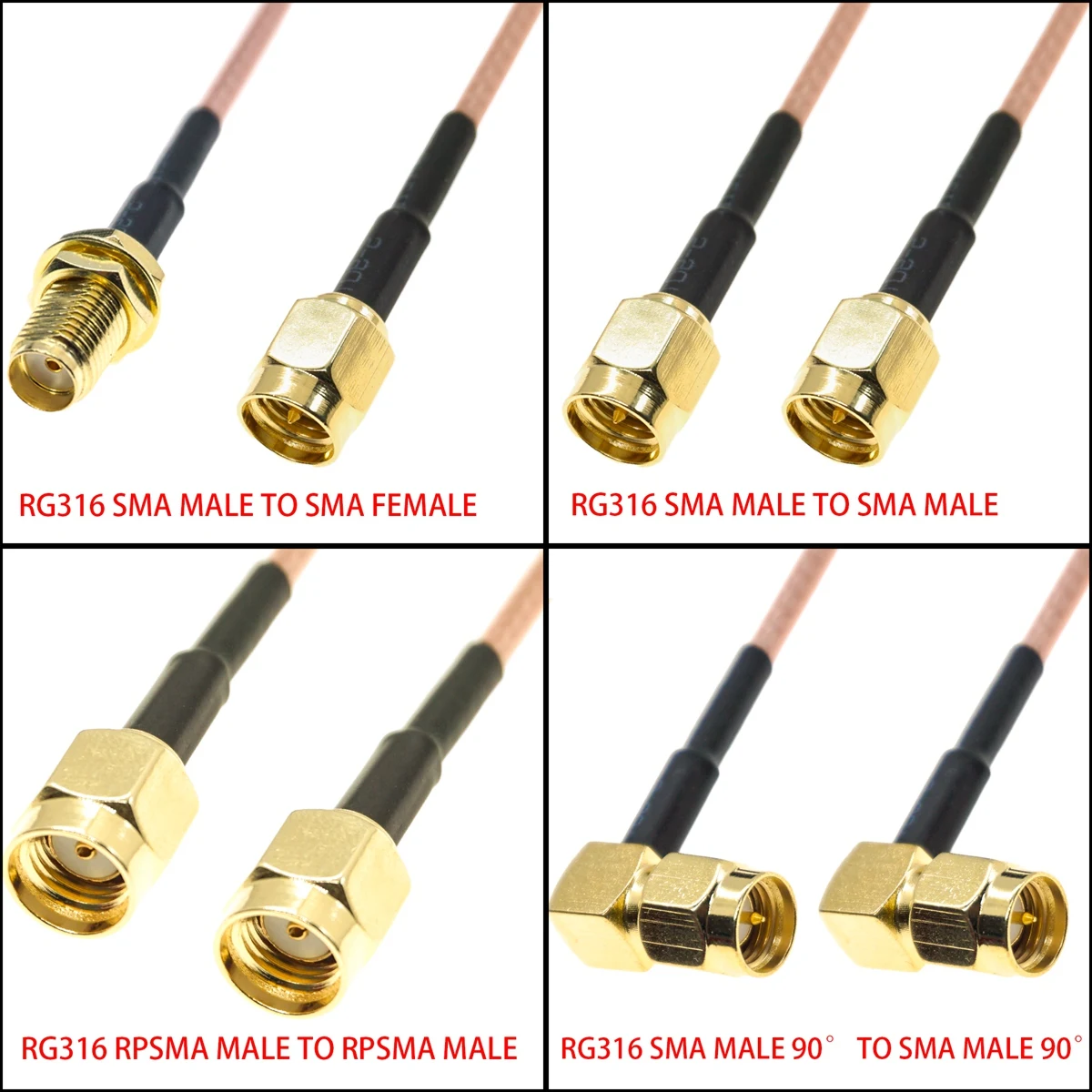 Ipex Connector - RG316 SMA laki-laki perempuan ke SMA