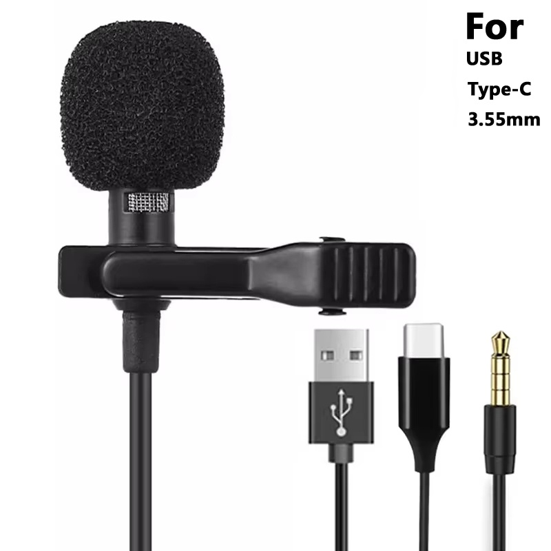Micro Usb Cable - Mikrofon Lavalier Mini Portabel 3.5mm Untuk