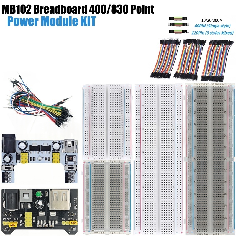 Breadboard 400 Point - MB-102 MB102 Breadboard 400 830 Titik