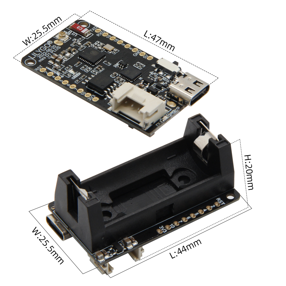 LILYGO® TTGO T-OI Plus ESP32-C - Esp32 Battery Holder Lipo ulasan dan harga