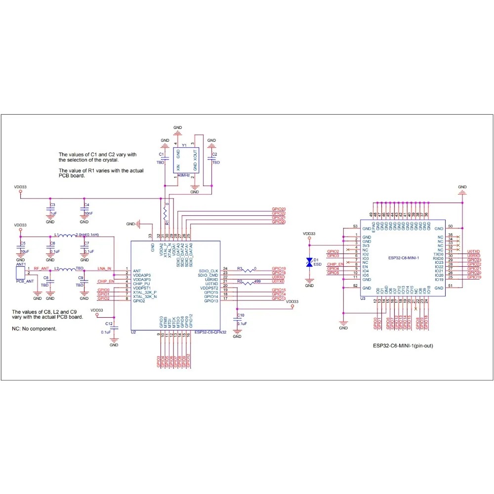 2-100 Buah ESP32-C6-MINI-1U &  - Ipex Connector ulasan dan harga